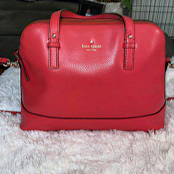 EUC Kate Spade New York Grand Street Rachelle Leather Satchel coral color - Picture 1 of 7